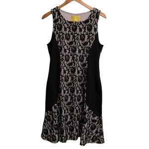 Maeve Anthropologie Shift Dress Black Lace Sleeveless